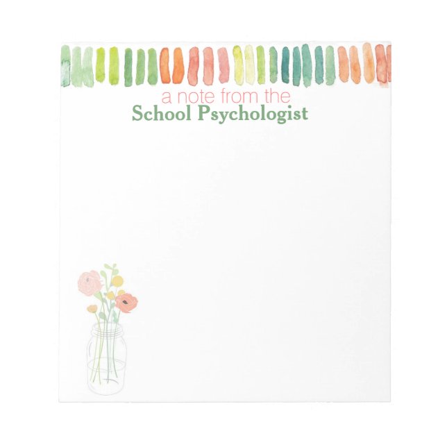 Bloc-notes de psychologue scolaire à l'aquarelle (Devant)