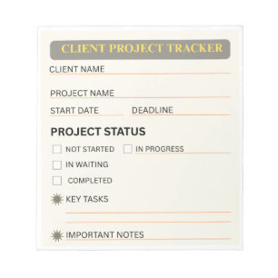 Bloc-notes de suivi de projet client