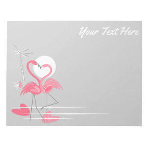 Bloc-notes de texte côté amour Flamant rose horizo