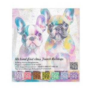 Bloc-notes déchirant les feuillets Bouledogue fran