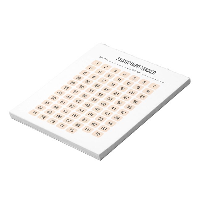 Bloc-notes du gestionnaire de suivi des habitudes (Tourné)