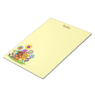 Bloc-notes du jardin des ours de dessin animé mign