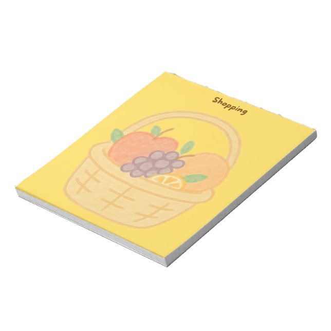 Bloc-notes du panier de fruits à acheter  (Tourné)
