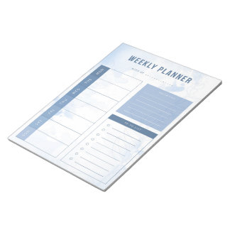 Bloc-notes du planificateur hebdomadaire Blue Wate