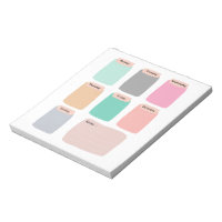 Bloc-notes du planificateur hebdomadaire coloré