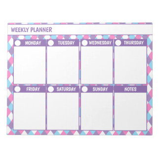 Bloc-notes du planificateur hebdomadaire simple