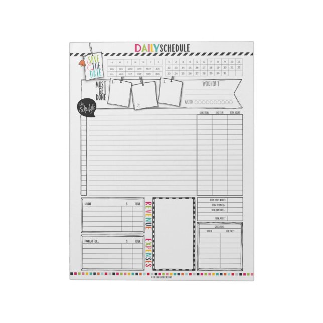 Bloc-notes du programme quotidien Hello Planner (Tourné)