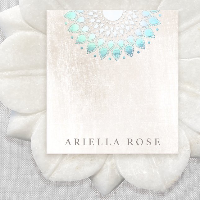 Bloc-notes élégant de Lotus Floral Turquoise (Créateur téléchargé)