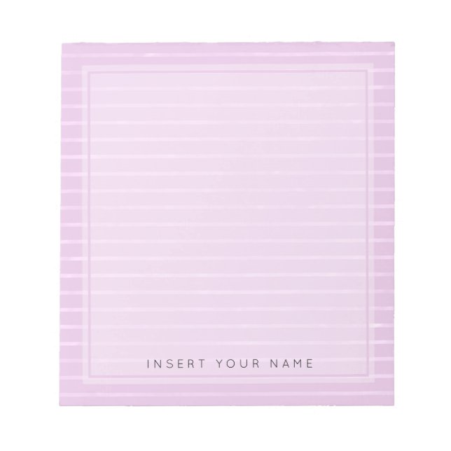 Bloc-notes en bandes rose 5,5 po x 6 po (Devant)