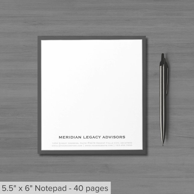 Bloc-notes en blanc gris classique (Créateur téléchargé)