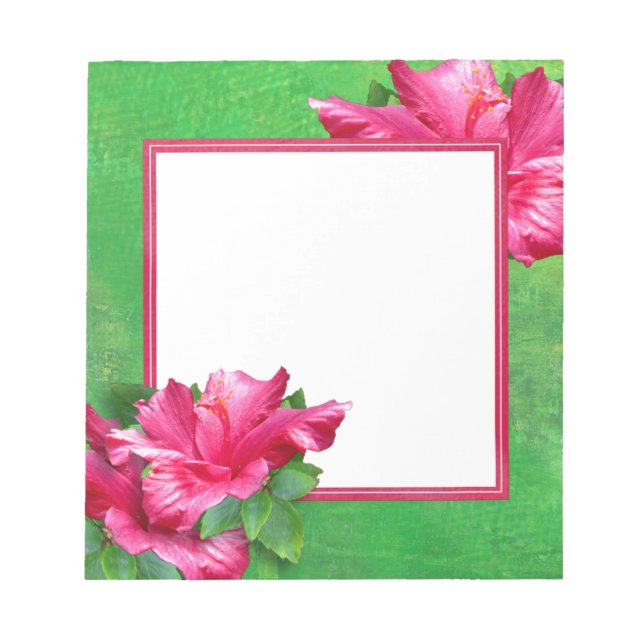 Bloc-notes en forme d'Hibiscus rose (Devant)