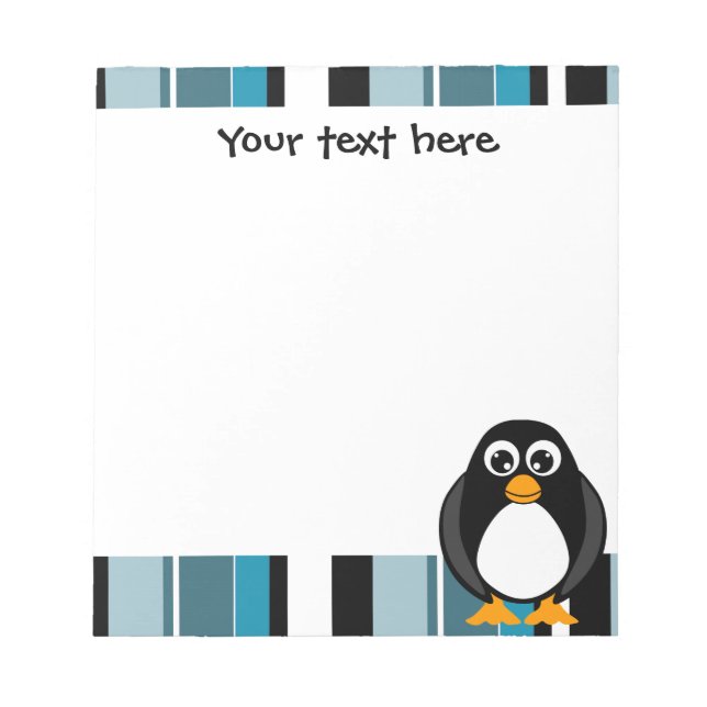 Bloc-notes en pingouin mignon - Bleu (Devant)