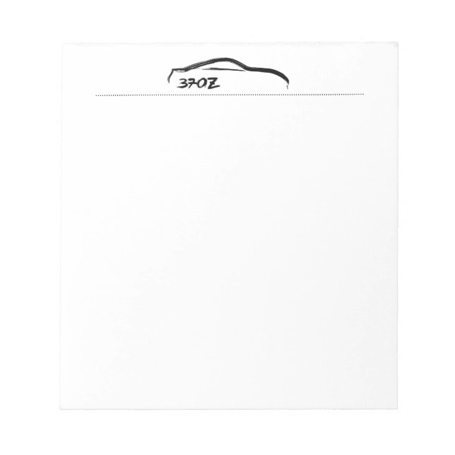 Bloc-notes en silhouette noire 370Z (Devant)
