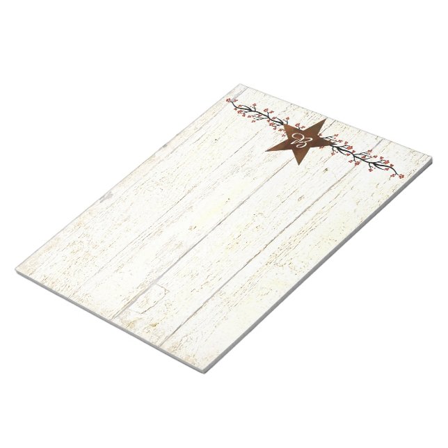 Bloc-notes étoile et baies rouillées (Incliné)