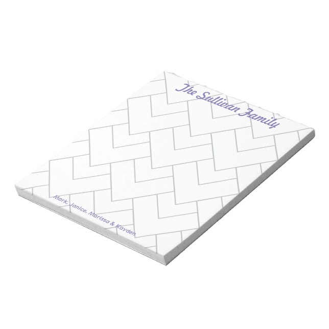 Bloc-notes familial personnalisé, papeterie person (Tourné)
