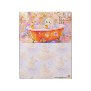 Bloc-notes fantôme mignon de baignoire