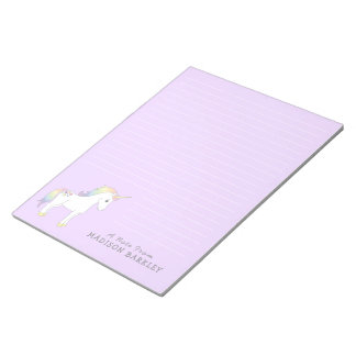 Bloc-notes fixe Unicorn mignon pour enfants Pastel