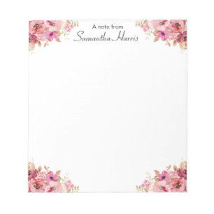 Bloc-notes Fleur sauvage à l'aquarelle florale chi