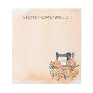 Bloc-notes Fleurs Machine à Coudre Ancienne