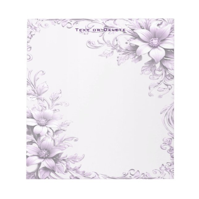 Bloc-notes Fleurs Violettes Élégantes (Devant)