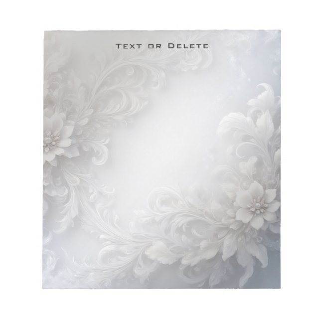 Bloc-notes floral blanc (Devant)