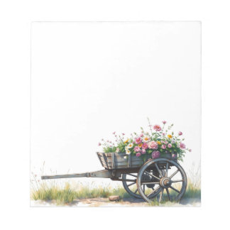 Bloc-notes floral de fleurs printanières aquarelle