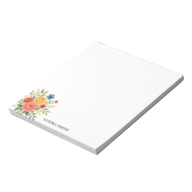 Bloc-notes floral élégant (Tourné)