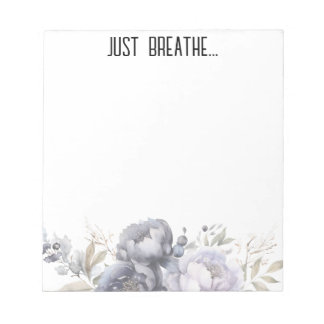 Bloc-notes floral Just Breathe | Botanique foncée