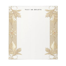 Bloc-notes floral orné d'or