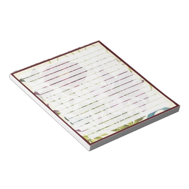 Bloc-notes floral papillon rouge (Incliné)