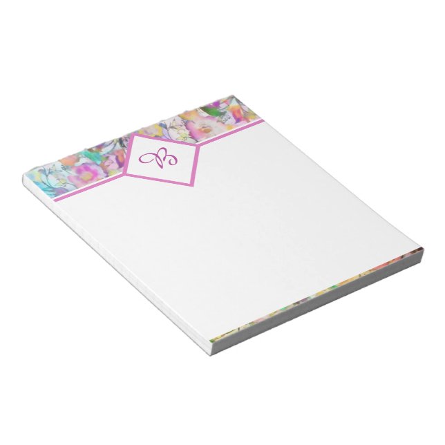 Bloc-notes floral pastel (Incliné)
