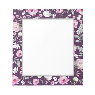 Bloc-notes floral pourpre