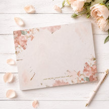 Bloc-notes Floral Romantique Aquarelle Écriture d'