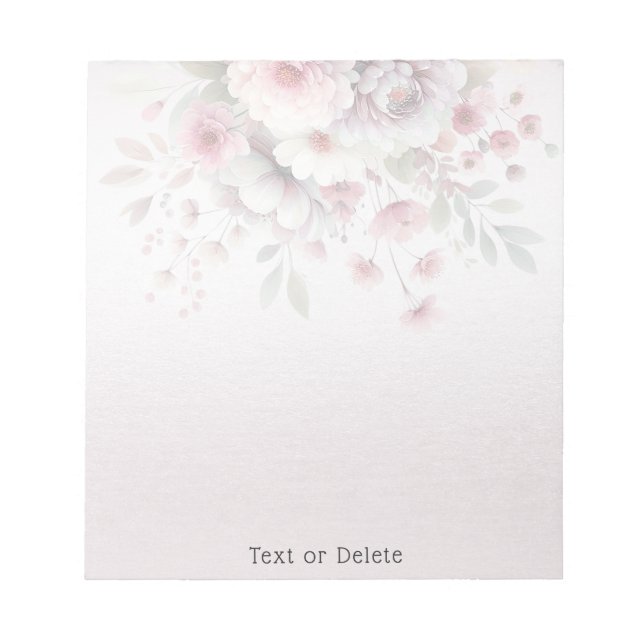 Bloc-notes floral rose moderne (Devant)