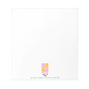 Bloc-notes floral rose or rose retro Boho