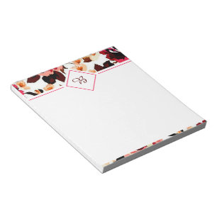 Bloc-notes floral rouge