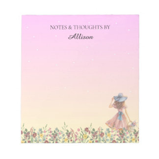Bloc-notes floral violet
