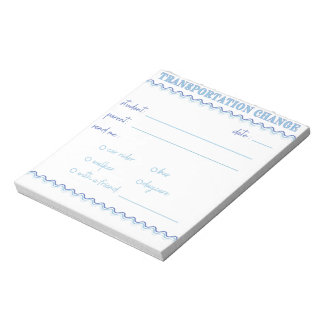 Bloc-notes Fun Blue Transportation Change