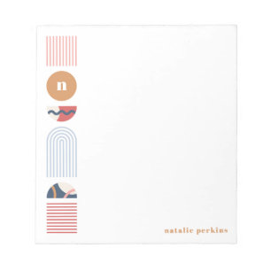 Bloc-notes géométrique Rainbow Monogram - Rouge