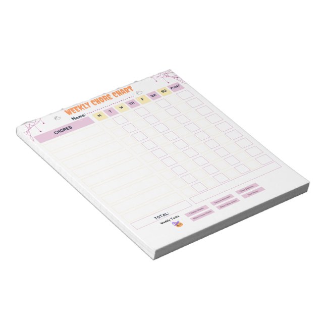 Bloc-notes Haloween Kids Chore Chart (Incliné)