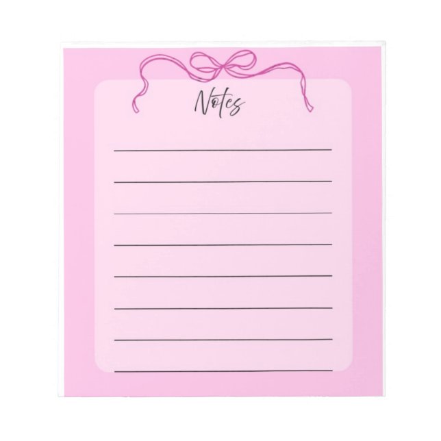 Bloc-notes imprimé arc rose (Devant)