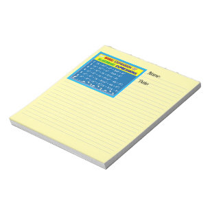 Bloc-notes jaune algèbre