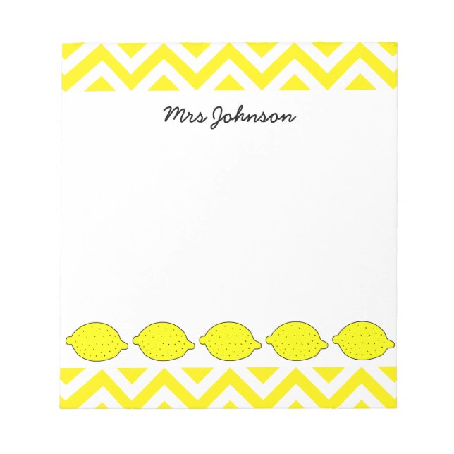 Bloc-notes jaune citron pour enseignant | Personna (Devant)