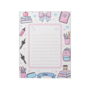 Bloc-notes ligné personnalisé Coquette Pastel pour
