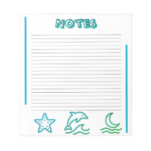 Bloc-notes ligné sur la vie océanique colorée