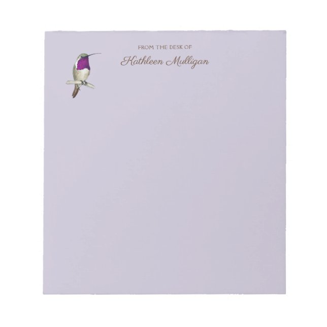 Bloc-notes Lucifer Hummingbird personnalisé (Devant)