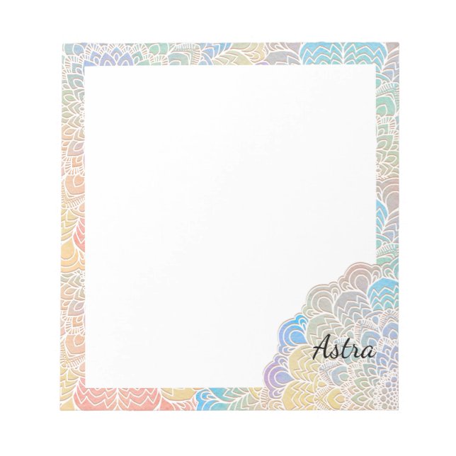 Bloc-notes mandala aquarelle (Devant)