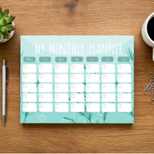 Bloc-notes mensuel planificateur sous-marin