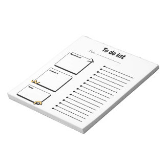 Bloc-notes minimaliste de liste de tâches quotidie