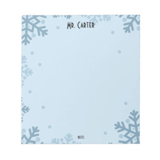 Bloc-notes minimaliste pastel bleu formes et pois